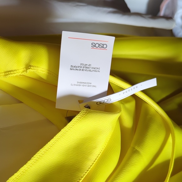 ASOS yellow Petite midi dress in Small - Picture 3 of 3